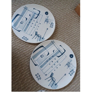 Retro Vintage MCM Dudson England Finest Vitrified Plates X 2